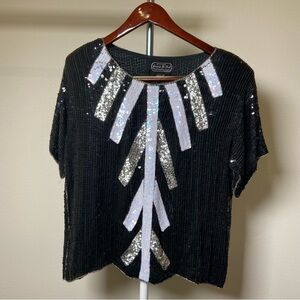Vintage Joseph Le Bon Sequin Holiday Top